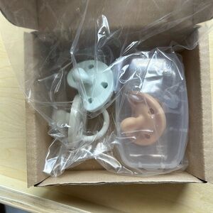 Baby Pacifier Set - Mint Green and Peach